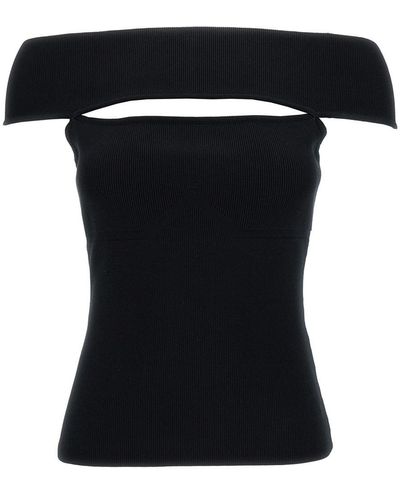 FEDERICA TOSI Top Off-Shoulder Con Cut-Out - Nero