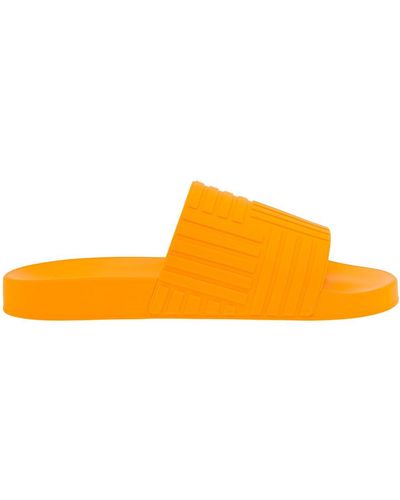 Bottega Veneta Men's Rubber Slide Sandals - Orange