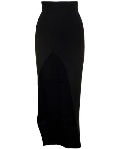Rick Owens 'Theresa' Maxi Skirt With Wide Split - Black