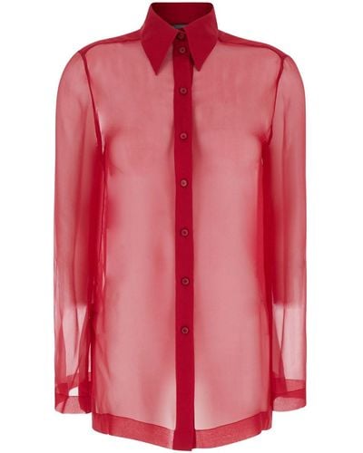 Alberta Ferretti Shirt With Pointed Collar - Pink