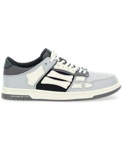 Amiri Skel Paneled Leather And Mesh Low-top Sneakers - White