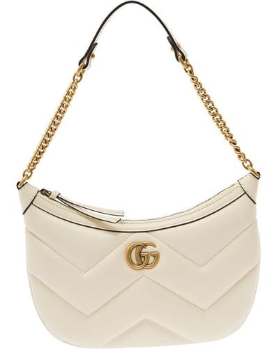 Gucci 'Small Gg Marmont' Shoulder Bag - Natural