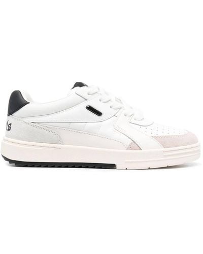 Palm Angels College Logo-print Low-top Leather Sneakers - White