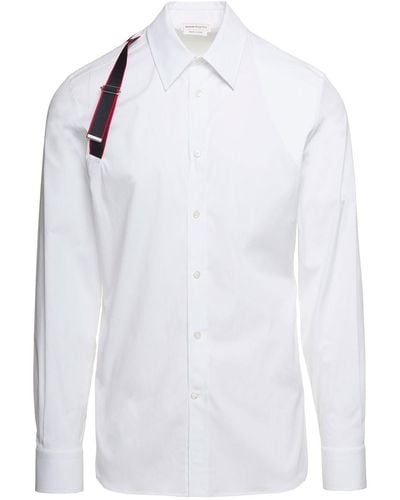 Alexander McQueen Hirt With Harness Detail In Stretch Cotton - White