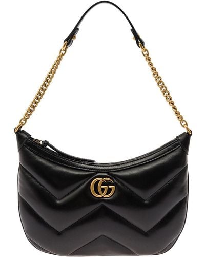 Gucci 'Small Gg Marmont' Shoulder Bag - Black