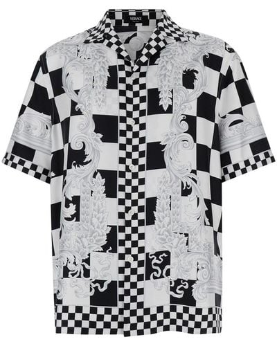 Versace And Shirt With Baroque Print - White