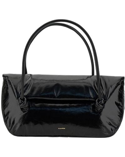 Jil Sander Handbag With Embossed Logo - Black