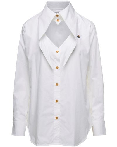 Vivienne Westwood Camicia Con Cut-Out A Cuore E Ricamo Orb - Bianco