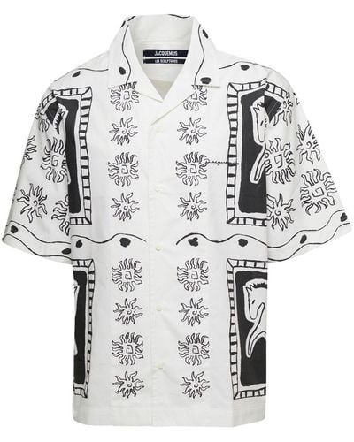Jacquemus 'La Chemise Jean' Shirt With Abstract Print - White