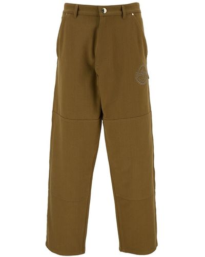 Moncler Genius Trousers With Moncler X Roc Nation By Jay-Z Logo Emb - Green