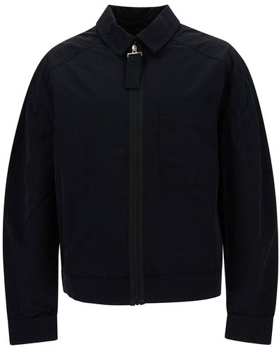 Jacquemus Zip-Up Jacket With Tonal Logo Embroidery - Blue