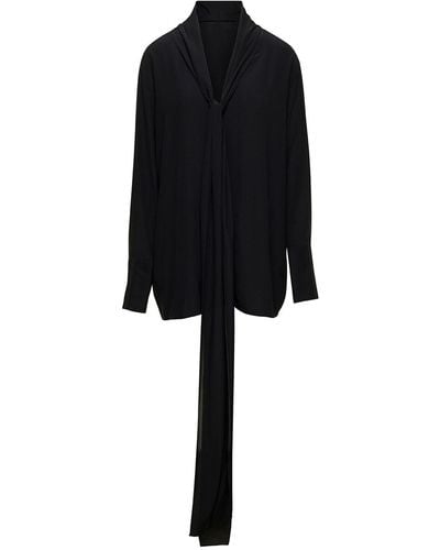 Givenchy V Lavalier Blouse - Black