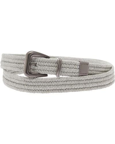 Brunello Cucinelli Buckle-Fastening Woven Belt - Gray