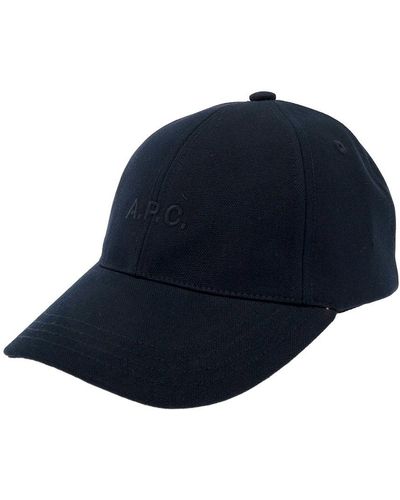 A.P.C. 'Charlie' Baseball Cap With Tonal Logo Embroidery - Blue