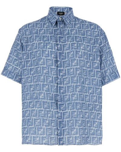 Fendi Ff Short Sleeves Shirt - Blue