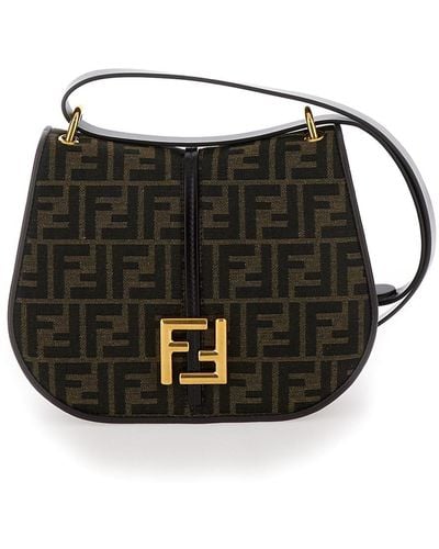 Fendi 'C'Mon Medium' Satchel Bag With Ff Logo - Black