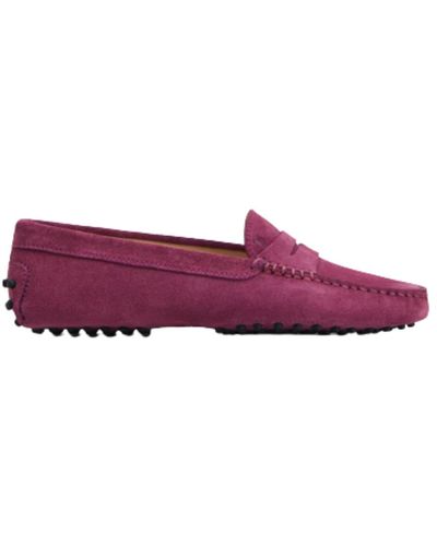 Tod's Woman's Suede Loafers - Purple