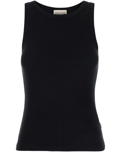 Semicouture Ribbed Tank Top With U Neckline - Black