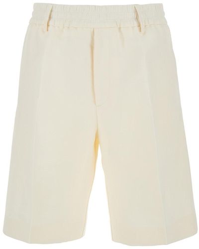 Burberry Cream Bermuda Shorts With Elastic Waistband - White