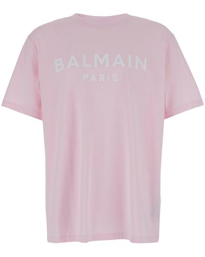 Balmain Print T-Shirt - Pink