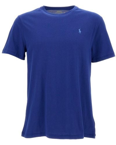 Polo Ralph Lauren Crewneck T-Shirt With Pony Embroidery - Blue