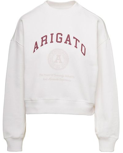 Axel Arigato Crewneck Sweatshirt With Arigato University Print In Cotton - White
