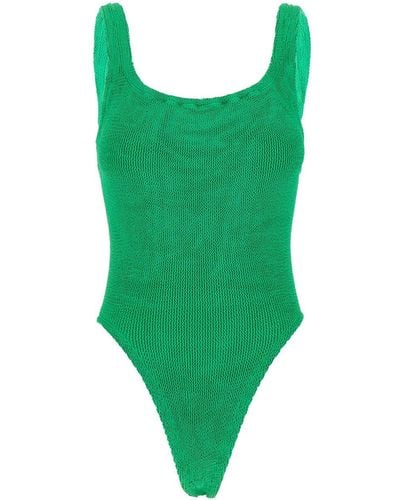 Hunza G One-Piece Swimsuit With Squared Neckline - Green