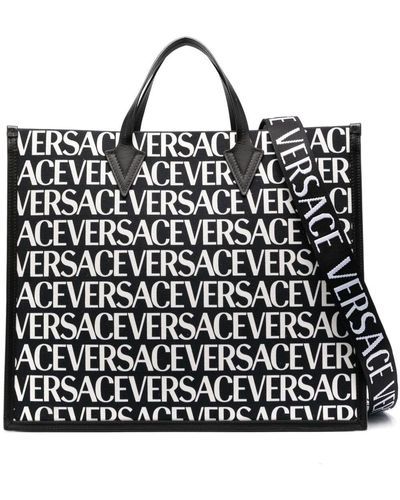 Versace Borsa tote con stampa - Nero