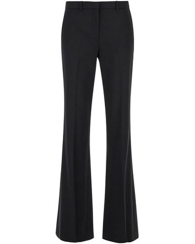 Theory Flared Trousers With Belt Loops - Black