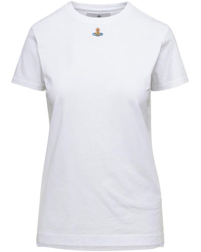 Vivienne Westwood Crewneck T-Shirt With Signature Orb Logo - White