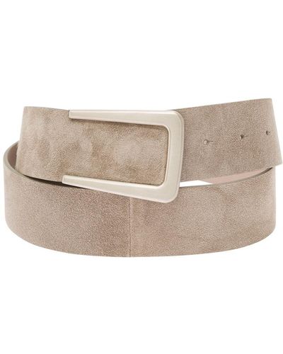 Brunello Cucinelli Belt With Metallic Buckle - Natural