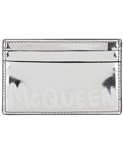 Alexander McQueen 'Graffiti Mcqueen' Card-Holder With Print In - Grey