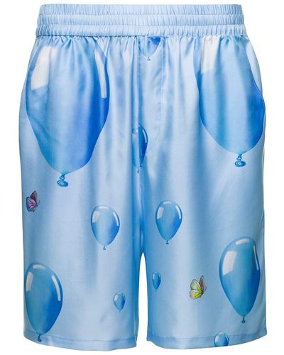 3.PARADIS Light-e Shorts With Balloon Print All-over In Polyester Man - Blue