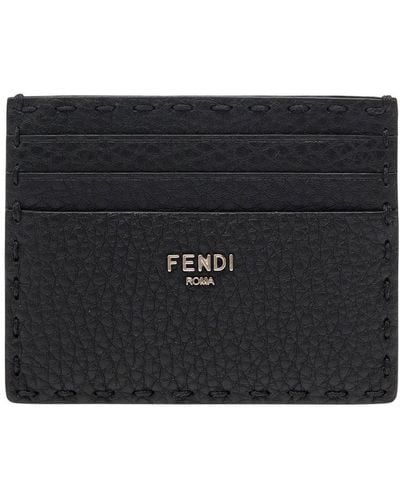 Fendi Card-Holder With Lettering - Black