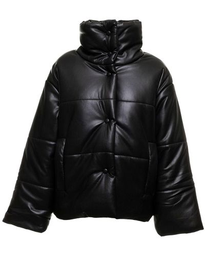 Nanushka Vegan Leather Quilted Jacket Nanuskha Woman - Black