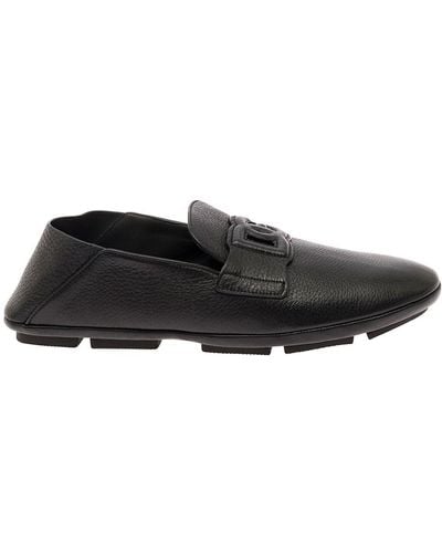 Dolce & Gabbana 'Driver' Loafers With Dg Logo - Black