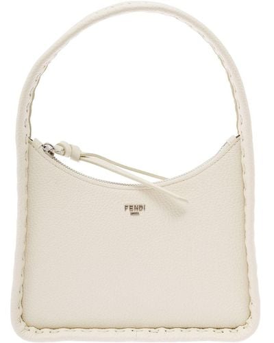 Fendi 'Mini Fendessence' Handbag With Logo Detail - Natural