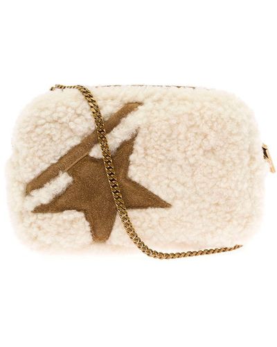Golden Goose Woman's Mini Star Suede And Wool Crossbody Bag - Natural
