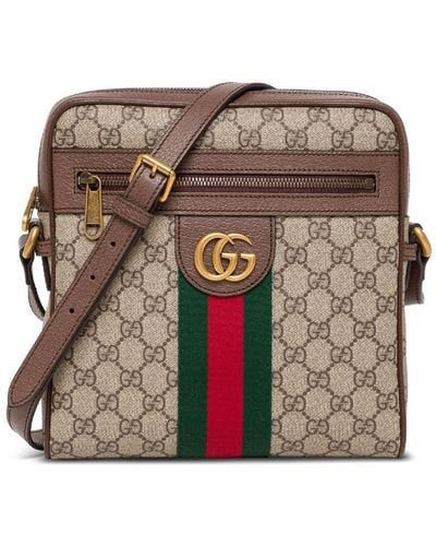 Gucci Ophidia Messenger gg Supreme Fabric Crossbody Bag - Brown