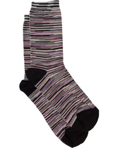 Missoni Short Socks In Lightweight Knit Woman - Brown