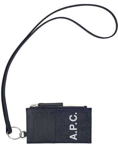 A.P.C. 'Axelle' Card-Holder With Contrasting Logo Print - Blue