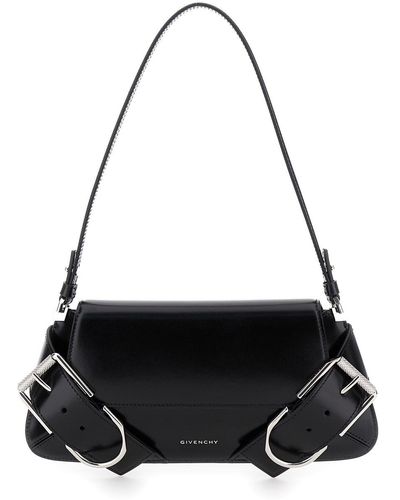 Givenchy 'Voyou' Shoulder Bag With Buckles And Logo - Black
