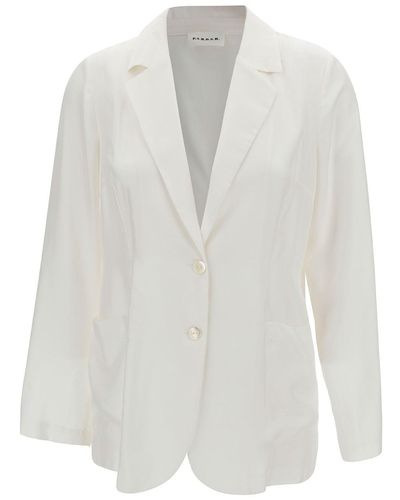 P.A.R.O.S.H. P.A.R.O..H. Single-Breasted Jacket With Mother-Of-Pearls Button - White
