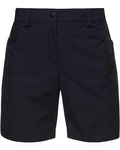 3 MONCLER GRENOBLE Pantaloncini Bermuda Con Logo Stampato - Blu