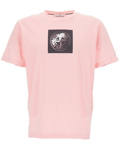 Stone Island Crew Neck T-Shirt - Pink