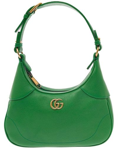 Gucci 'aphrodite Small' Shoulder Bag In Leather Woman - Green