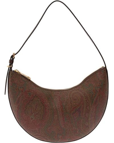 Etro ' Essential' Shoulder Bag With Paisley Print - Brown