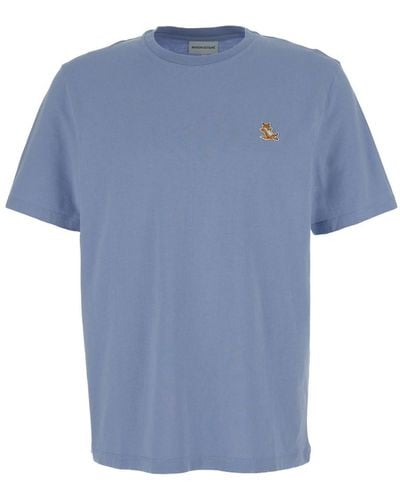 Maison Kitsuné Chillax Fox Patch Regular T-Shirt - Blue