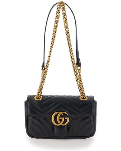 Gucci 'Gg Marmont' Mini Crossbody Bag With Logo - White