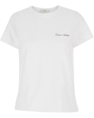 DUNST 'Essential' T-Shirt With Slogan Print - White